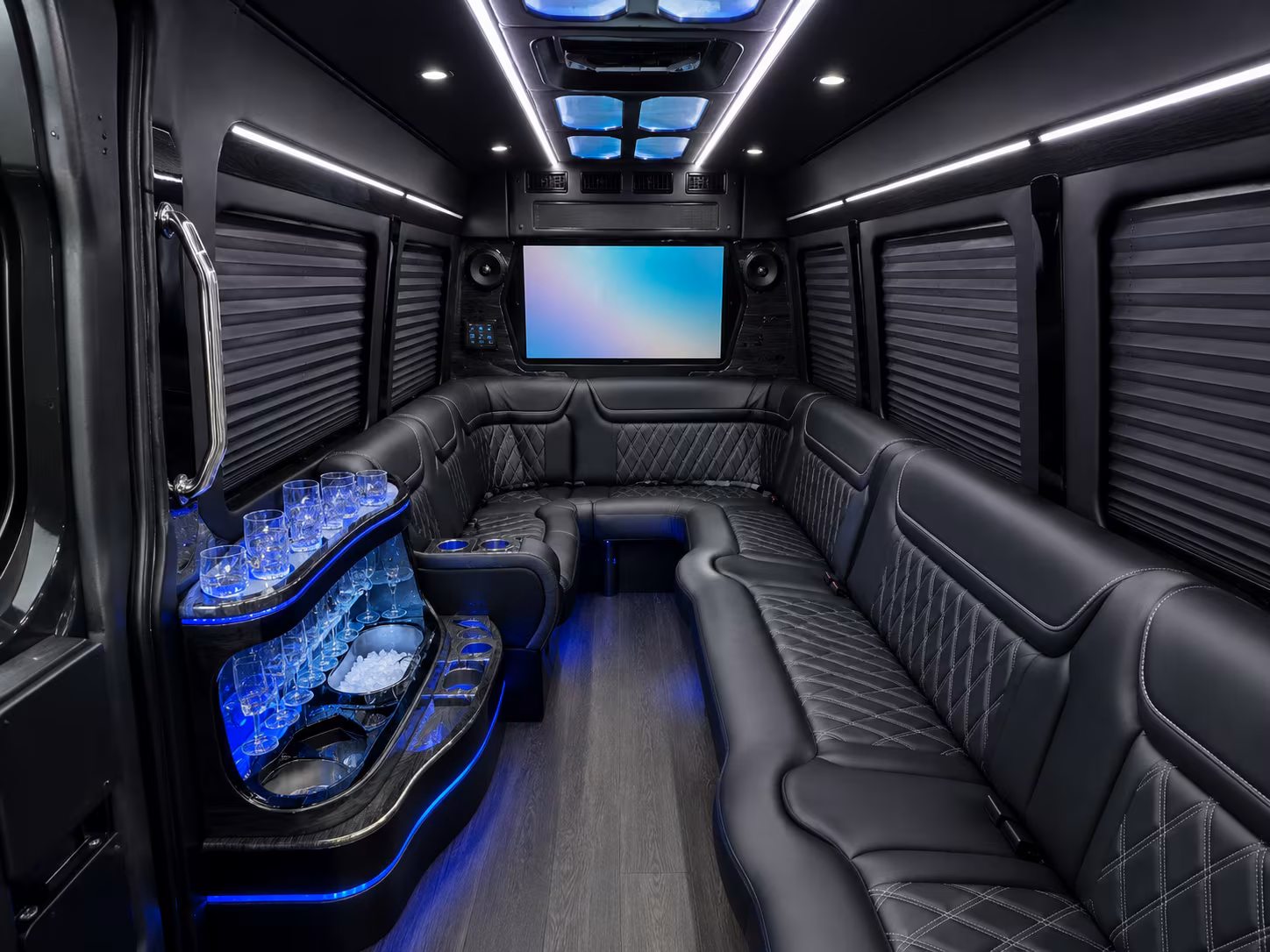 kennewick 40 passenger party bus interior